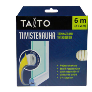 Taito tiivistenauha D valkoinen 2x3m 9x6mm