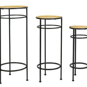Kukkapöytä metalli rattan 70cm s/3