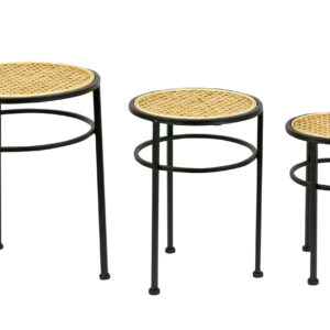 Pöytä metalli rattan pyöreä 38cm s/3