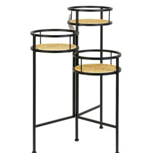 Kukkapöytä metalli rattan tasot 65cm