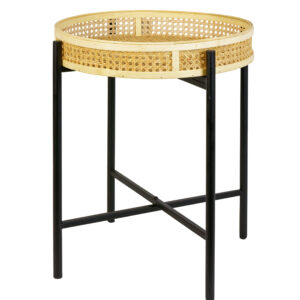 Pöytä pyöreä rattan metallijalka 40x42cm