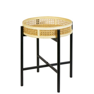 Pöytä pyöreä rattan metallijalka 50x52cm