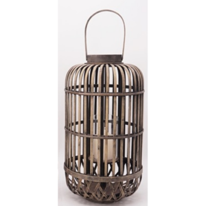 Lyhty bamboo antique gold 28,5x52cm