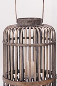 Lyhty bamboo antique gold 26x41cm