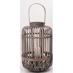 Lyhty bamboo antique gold 26x41cm