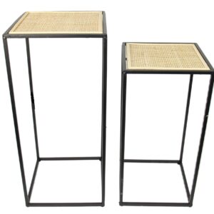 Kukkapöytä rattan s/2 27x27x60cm