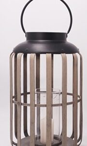 Lyhty bamboo metallikahva 27x44cm
