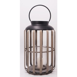 Lyhty bamboo metallikahva 27x44cm