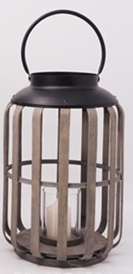 Lyhty bamboo metallikahva 24x35cm