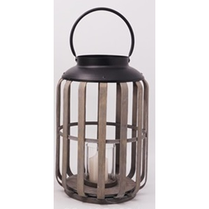 Lyhty bamboo metallikahva 24x35cm