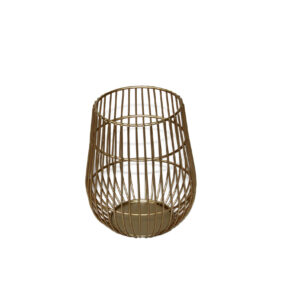 LYHTY kultainen metalli lasilla 13x13x16,5cm