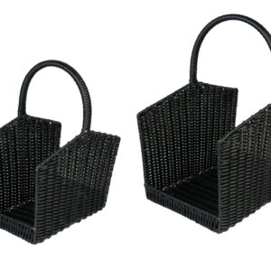 PUUNKANTOKORI polyrattan musta s/2