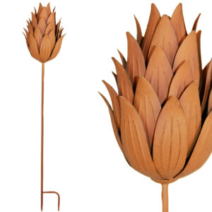 Puutarha metall. Artisokka kukkatuki  k.98cm