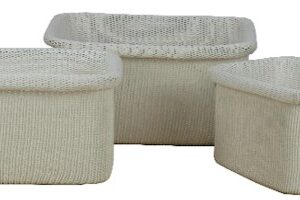 KORI kudottu suorakaide valkoinen S/3