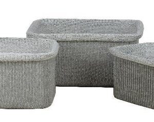KORI kudottu suorakaide harmaa S/3
