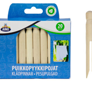 Aino pyykkipoika puupuikko 20 kpl
