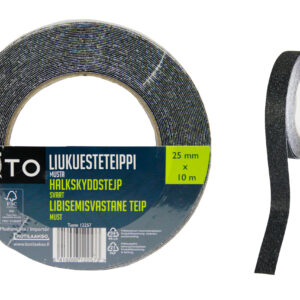 Taito liukuesteteippi musta 25 mm 10 m