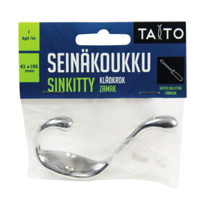 Taito seinäkoukku sinkitty 43 x 105 mm-